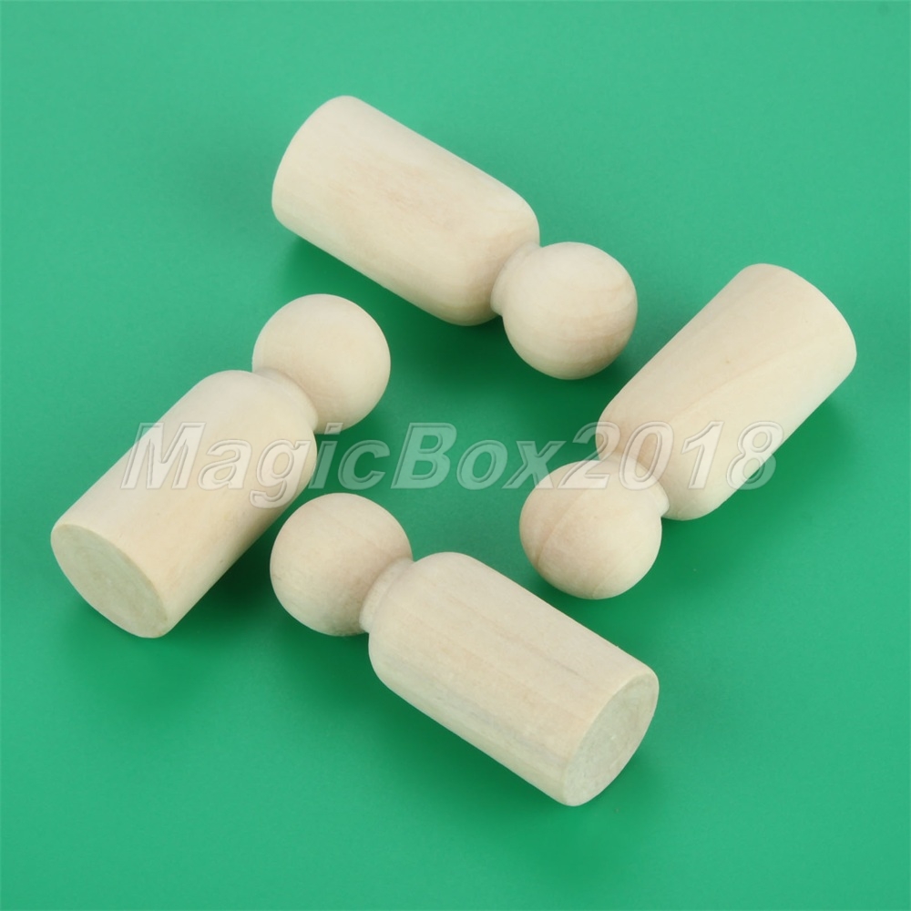 20PCS Wooden Peg Doll Unfinished Wooden People Bodies Angel Dolls For - View #12